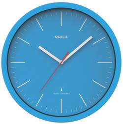 MAUL Wanduhr/Funkuhr MAULjump, Durchmesser: 305 mm, blau