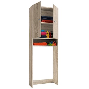VCM my bath Lona Waschmaschinenschrank sonoma-eiche 1 Fachboden 64,0 x 27,0 x 182,0 cm