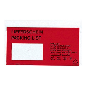 250 VP Lieferscheintaschen Kunststoff DIN lang