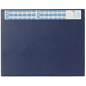 DURABLE Schreibunterlage mit Jahreskalender, dunkelblau mit reflexfreier Abdeck