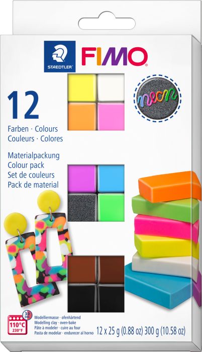 FIMO Modelliermasse-Set "neon", 12er Set