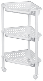 plast team Aufbewahrungs-Trolley, mit 3 Körben, weiß