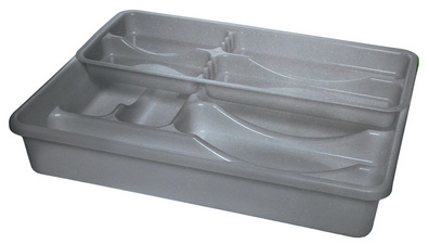 plast team Besteckkasten "Doppelt", silber