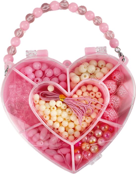 Perlenbox Herz rosa