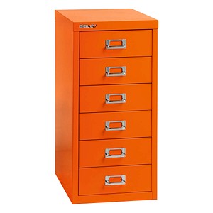 BISLEY MultiDrawer™ L296 Schubladenschrank orange mit 6 Schubladen 27,8 x 38,0 x 59,0 cm