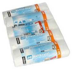 PAPSTAR Mülleimerbeutel HDPE, mit Zugband, 20 Liter