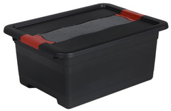 KEEPER OKT Aufbewahrungsbox "Box Solido", 12 Liter, graphite/rot mit Deckel, De