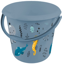 KEEEPER Deco-Putzeimer ilvie "stars", rund, 10 Liter weiß mit Aufdruck, Materia
