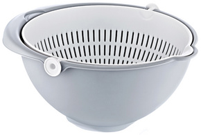 keeeper 2in1 Schüssel-Sieb "stella", klein, nordic-grey