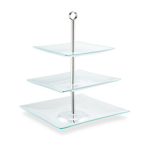 relaxdays Etagere transparent/silber 40,0 cm