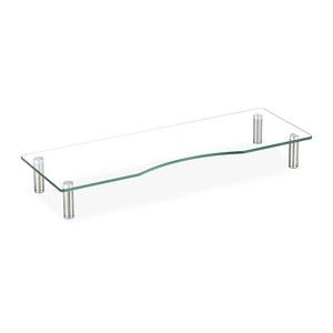 relaxdays Monitorständer silber, transparent
