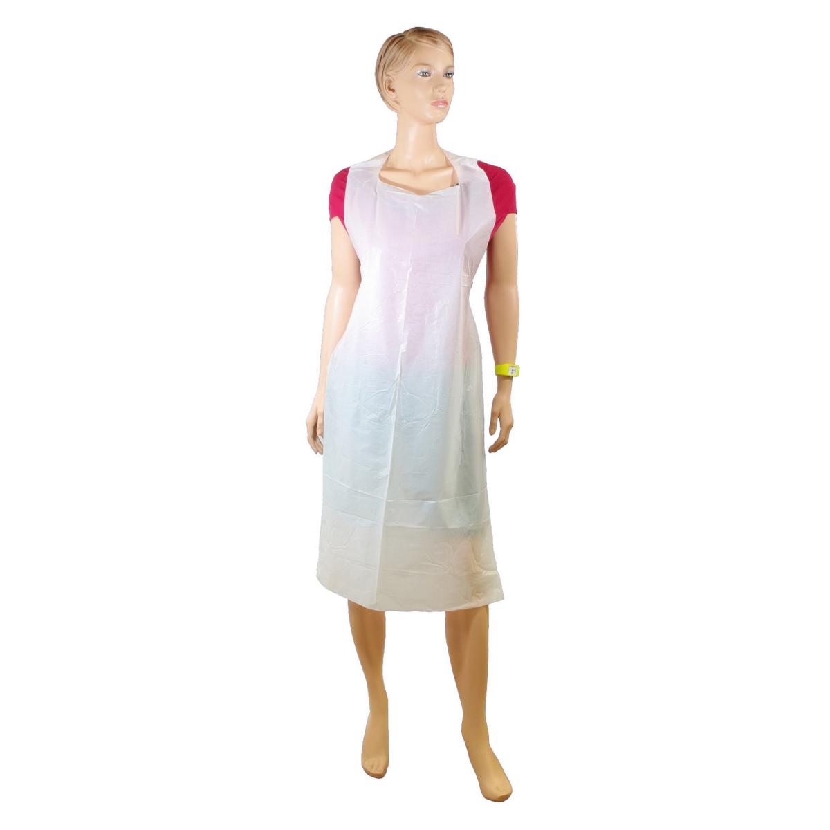 Einwegschürze, LDPE weiß, 70 x 125 cm | 100 Stück 