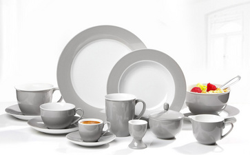 Flirt by R & B Kaffeebecher "GRAU DOPPIO", Porzellan, 0,32 l