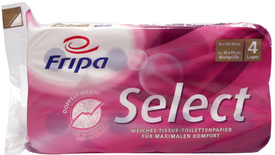 Fripa Toilettenpapier Select, 4-lagig, hochweiß