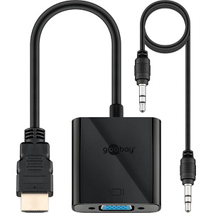 WENTRONIC HDMI / VGA Adapter [1x HDMI-Stecker - 1x VGA-Buchse, Klinkenbuchse 3.