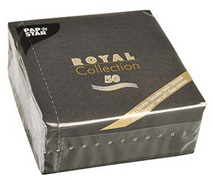 PAPSTAR Cocktail-Servietten "ROYAL Collection", schwarz