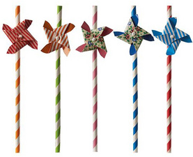 PAPSTAR Papier-Trinkhalme "Windmill", 200 mm, farbig