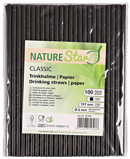 NATURE Star Papier-Trinkhalm, 197 mm, schwarz