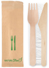 NATURE Star Besteck-Set "Double", aus Birkenholz, 3-teilig