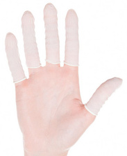 HYGOSTAR Nitril-Fingerlinge, puderfrei, weiß, L