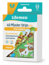 Lifemed Kinder-Pflaster-Strips "Farmtiere", 40er Metallbox