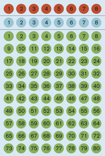 HERMA Zahlen-Sticker 1-160, Durchmesser: 8 mm, farbig
