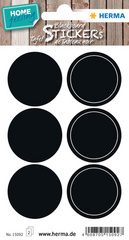HERMA Tafeletiketten Kreise schwarz 12St.