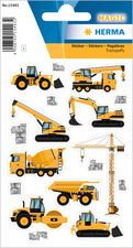 HERMA Sticker MAGIC "Baustellen Fahrzeuge", Transpuffy