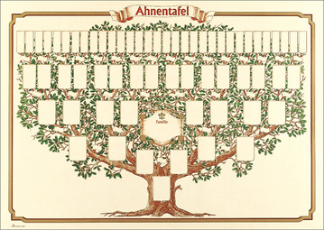 RNK Verlag Etikettenblätter f. Ahnentafel "Skizzierter Baum