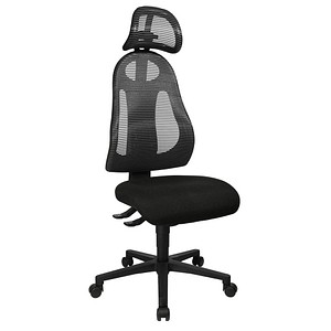 Topstar Bürostuhl Free Art mit Kopfstütze, FR100 G202X anthrazit, schwarz, schwarz Stoff