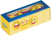 WEDO Kunststoff-Radierer Radierbälle "SMILEY", 3er Set
