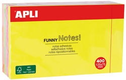 APLI Haftnotiz-Würfel "FUNNY Notes!",125 x 75 mm, sortiert