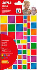 APLI kids Sticker "Quadrat", Metallicfarben, farbig sortiert
