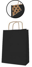 APLI Papiertragetasche - aus Kraftpapier, klein, schwarz