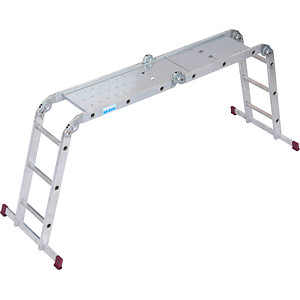 KRAUSE Gelenkleiter CORDA silber 4x 3 Sprossen, H: 100,0 cm