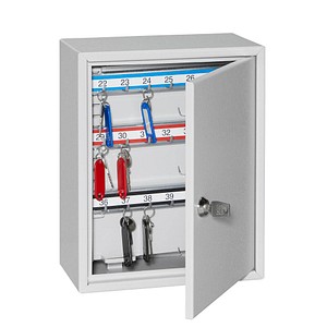 ISS Ulm Schlüsselkasten grau mit 84 Haken Zylinderschloss