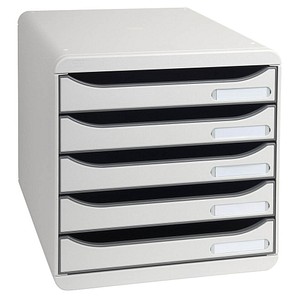 Exacompta Schubladenbox BIG-BOX PLUS  lichtgrau DIN A4 mit 5 Schubladen