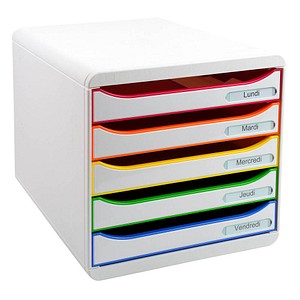 EXACOMPTA Schubladenbox BIG-BOX PLUS, 5 Schübe, harlekin