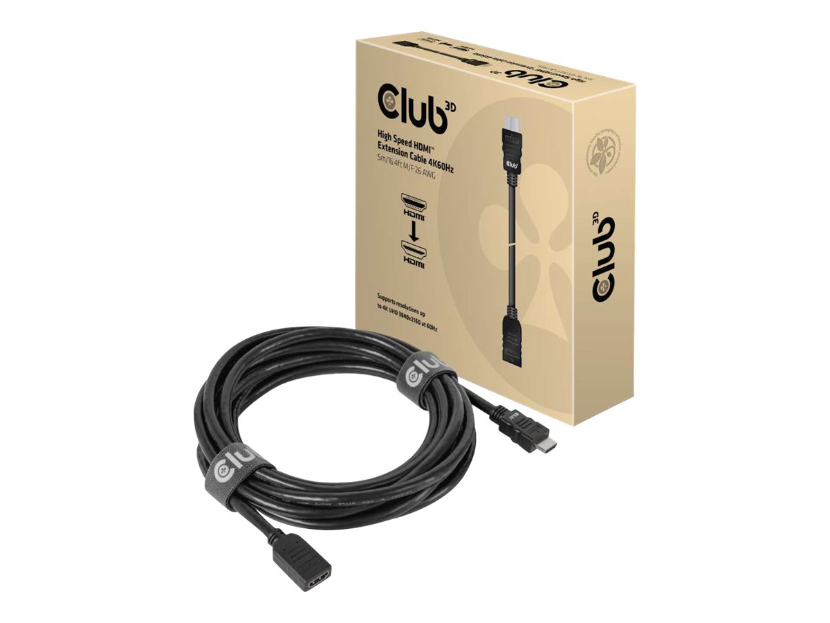 CLUB3D HDMI-Kabel 2.0 UHD-Verlängerungskabel 5 Meter St/Bu retail