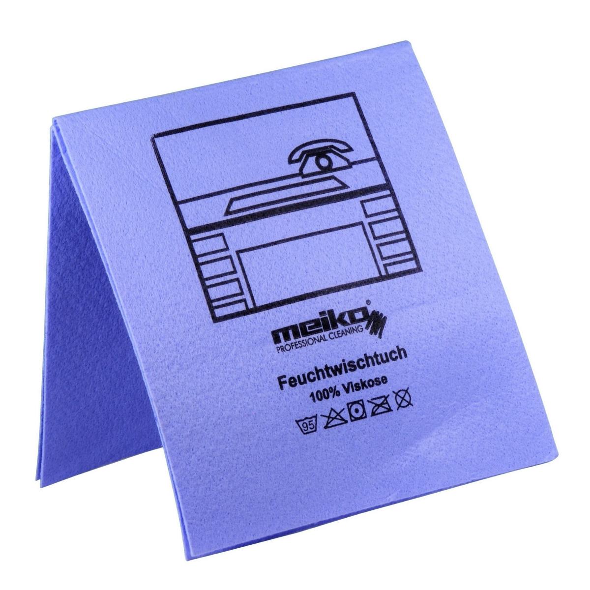 Feuchtwischtuch mit Piktogrammen 35 x 40 cm, 10 Stück/Pack | blau mit antibakterieller Ausrüstung, blau - Schreibtisch
