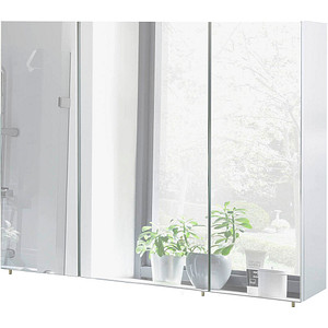MÖBELPARTNER Spiegelschrank Basic weiß glanz 100,0 x 16,0 x 70,7 cm