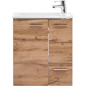 MÖBELPARTNER Waschbecken mit Unterschrank Matteo eiche landhaus 50,0 x 25,0 x 60,0 cm
