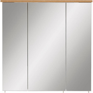 MÖBELPARTNER Spiegelschrank Padua weiß glanz, eiche landhaus 70,5 x 23,7 x 72,3 cm
