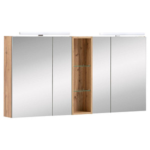 MÖBELPARTNER Spiegelschrank Duo eiche landhaus 140,0 x 16,0 x 75,0 cm