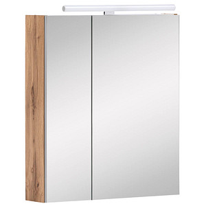 MÖBELPARTNER Spiegelschrank Duo eiche landhaus, weiß 60,0 x 16,0 x 75,0 cm