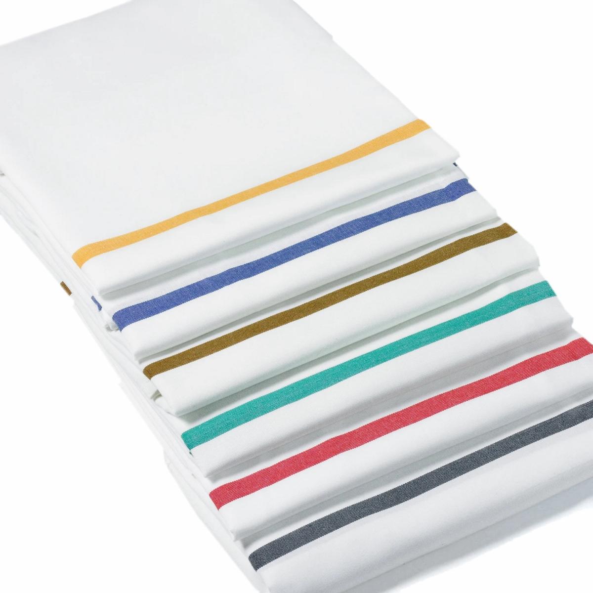 Wäschesack, selbstöffnend BWQ mit Knebel, Gewebe 100% Polyester | weiß mit Farbstreifen rot bis 12 kg, Dichtigkeit lt. UVV Wäscherei § 30 Abs.1