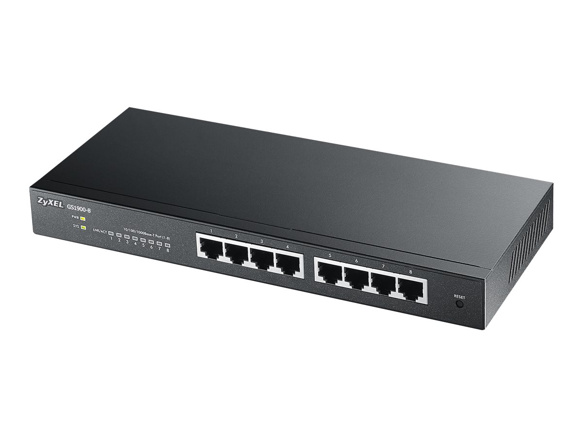 ZYXEL GS1900-8 V2 8 Port GbE L2 Smart Switch Desktop fanless V2