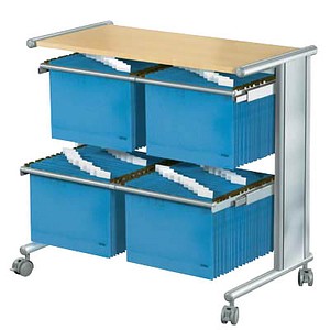 kerkmann Doppel-Hängemappen-Wagen Pragma, zweireihig, buche