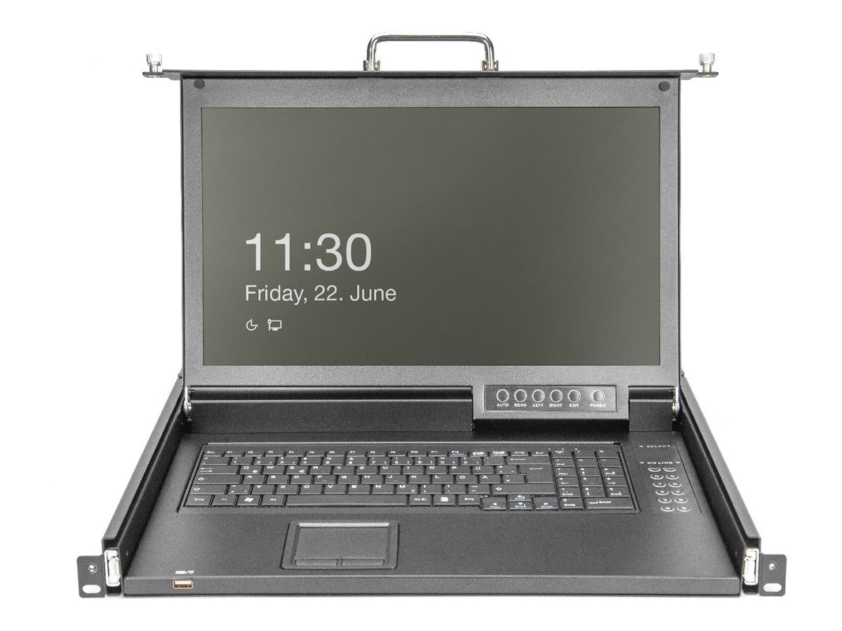 DIGITUS Modulare Konsole 17"HD  LCD,8-port HDMI KVM Deutsch