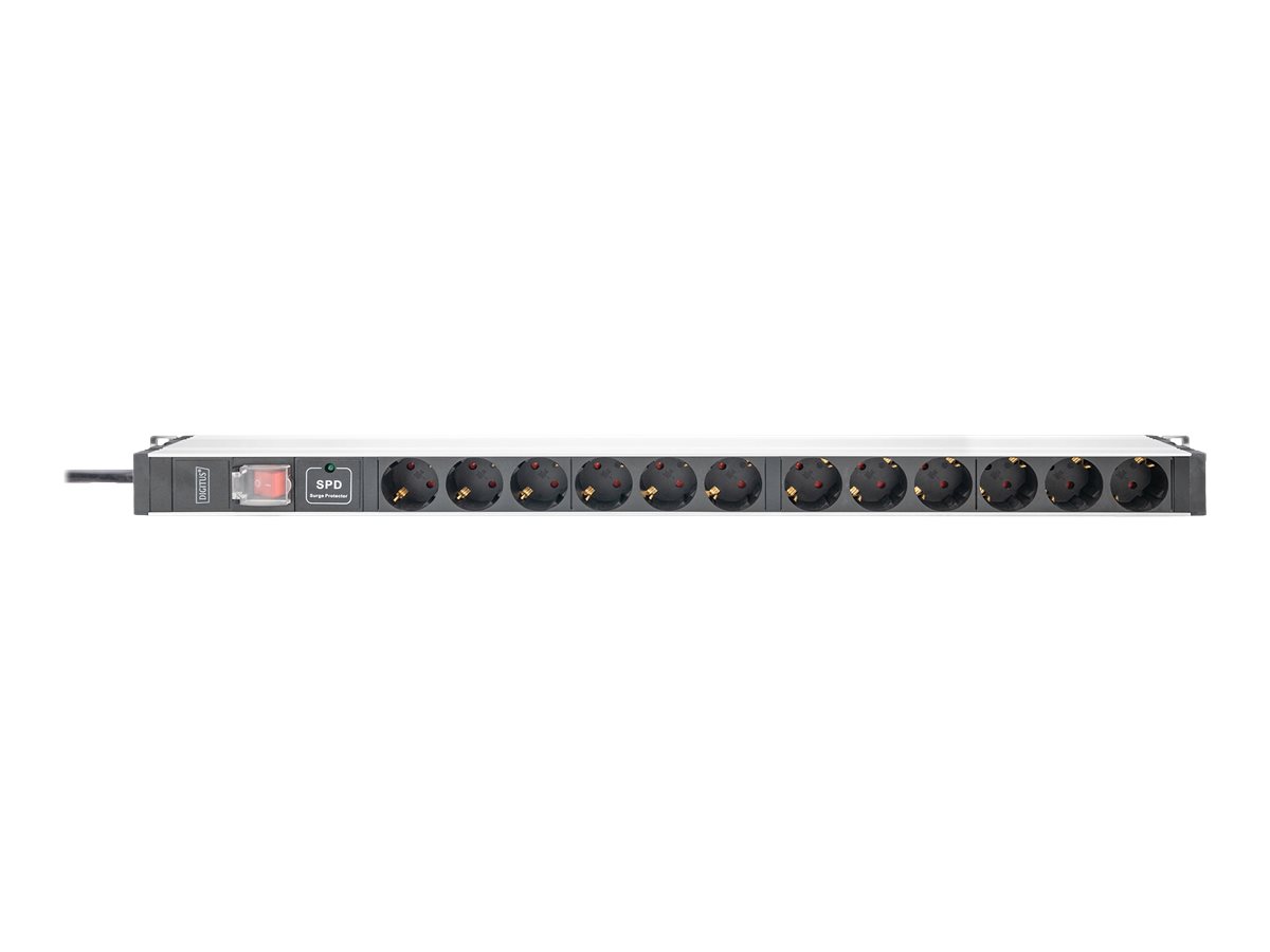 DIGITUS 19" Steckdosenleiste, 12-fach, mit Schalter